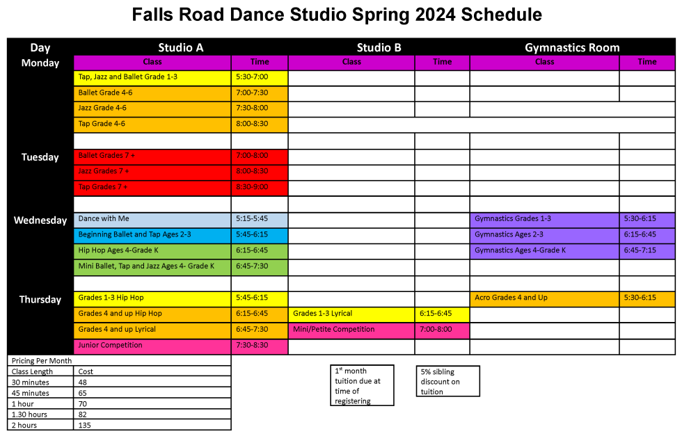 Falls Road Dance Studio at Martin's Tree Farm Activity Center